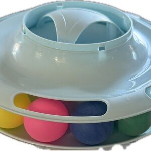 🩵 Interactive 3 Tier Blue Cat Toy with Balls